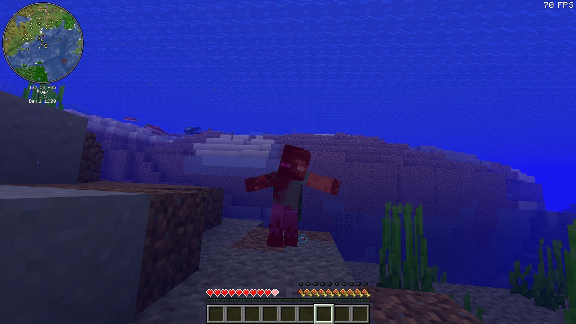 You can easily drown underwater (Image via Sportskeeda Gaming || Mojang Studios)